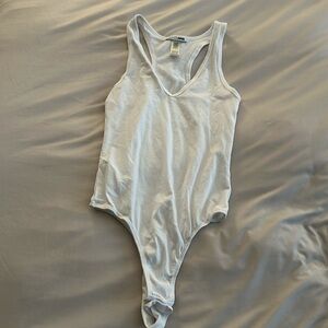 White ribbed bodysuit